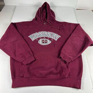 Y2K J America Mississippi State Bulldogs Sweatshirt Adult Large Red Faded Hoodie